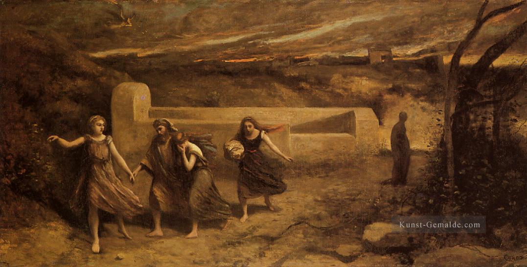 Die Zerstörung von Sodom plein air Romantik Jean Baptiste Camille Corot Ölgemälde